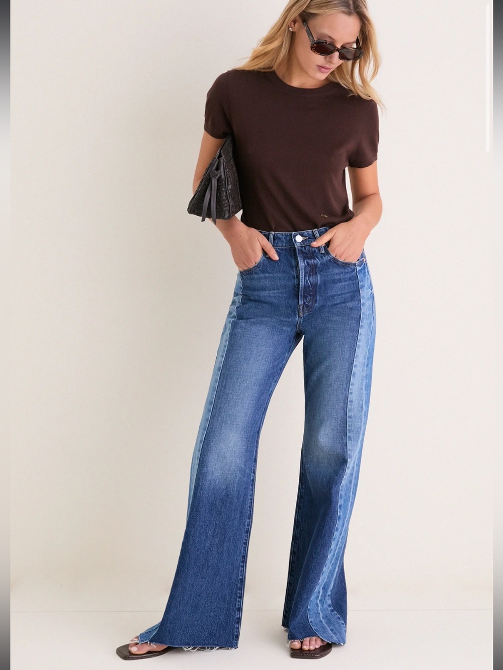 Mother Double Take The Tux Sidestepper Sneak Fray Jeans 27 NWT!
